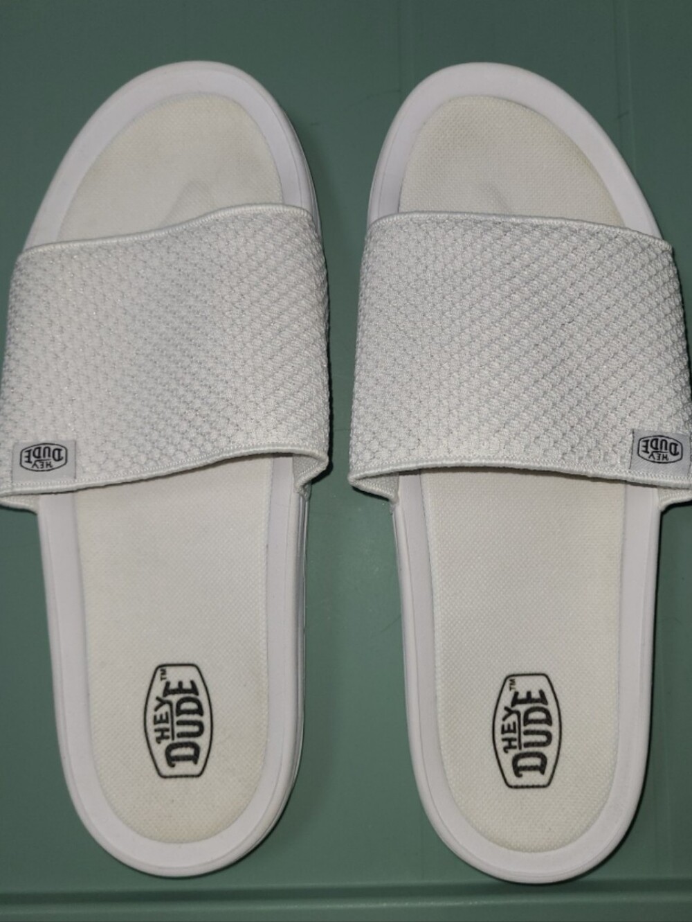 Hey Dude Chandler White Slide Sandals Flip Flops 11